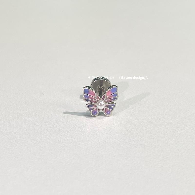 Butterfly-Control Titanium Ear Cartilage Studs: Playful & Cute Collection