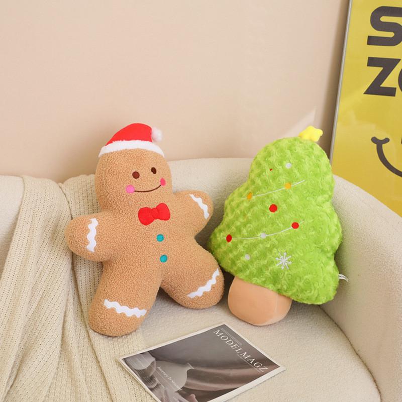 Christmas Tree Snowman Gingerbread Man Plush Toy Cute Cartoon Kid Gift Holiday
