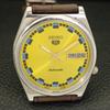 SEIKO 5 AUTOMATIC VINTAGE JAPAN MENS GOLDEN COLOR DIAL WATCH a701657-5 R206c-a701657