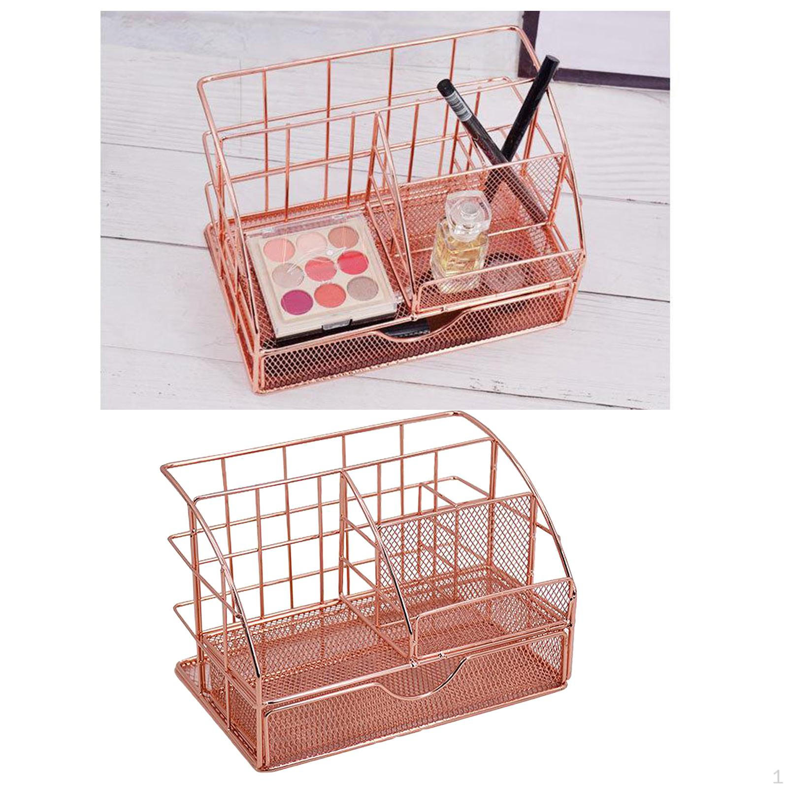 

Multi-function Cosmetic Organizer Desktop Make-up Iron Pen Storage Box