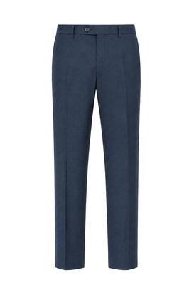 RENOMAHOMME Wool Blend Comfort Fit Tailored Pants Melange Blue Rkcmsp24A