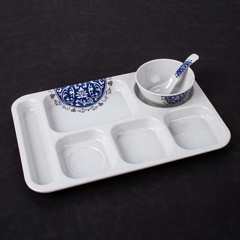 Chinese Style Melamine Divided Dinner Plate Set