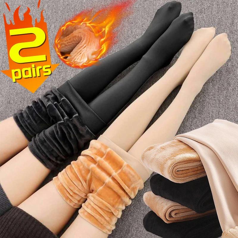 Verdicken Sie Thermo-Strumpfhosen Leggings Damen Winter Fleece Samt Thermo Strümpfe Hohe Taille Elastische Schlank Sexy Durchscheinende Strumpfhosen