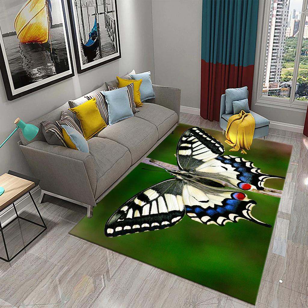 3D Colorful Butterfly Flower Carpet Entrance Door Mat Indoor Carpets Bedroom Decor Living Room Floor Mats Bathroom Non-slip Rug