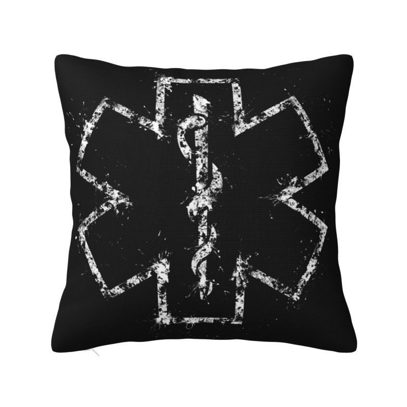 Star Of Life Pillow Case Decoration Luxury Emt Paramedic Medical Cushions for Sofa Square Pillowcase