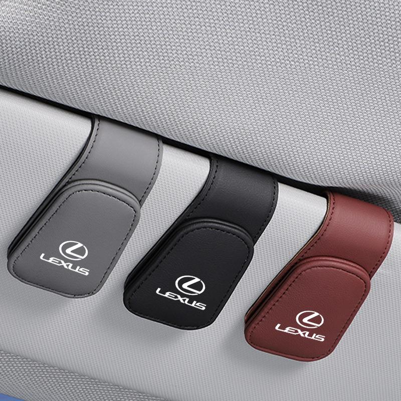 Car Visor Glasses Clip Leather Sunglasses Holder Organizer Accessories For Lexus CT ES GS NX IS250 CT200h IS300h ES300h RX400h N ABJ1