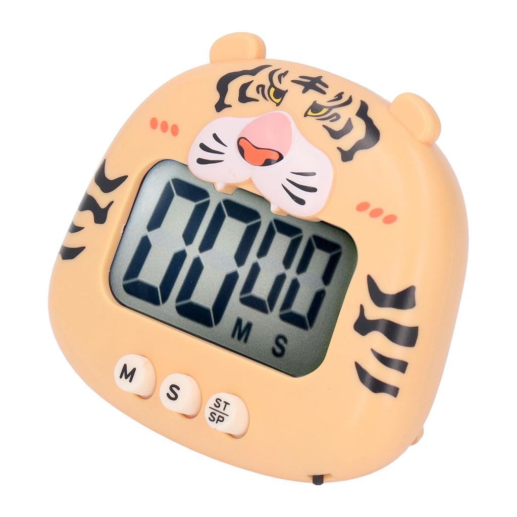 Digital Kitchen Timer Countup Countdown Cartoon Animal Sound Flash Alert Easy Operation with Stand for Cooking Teaching