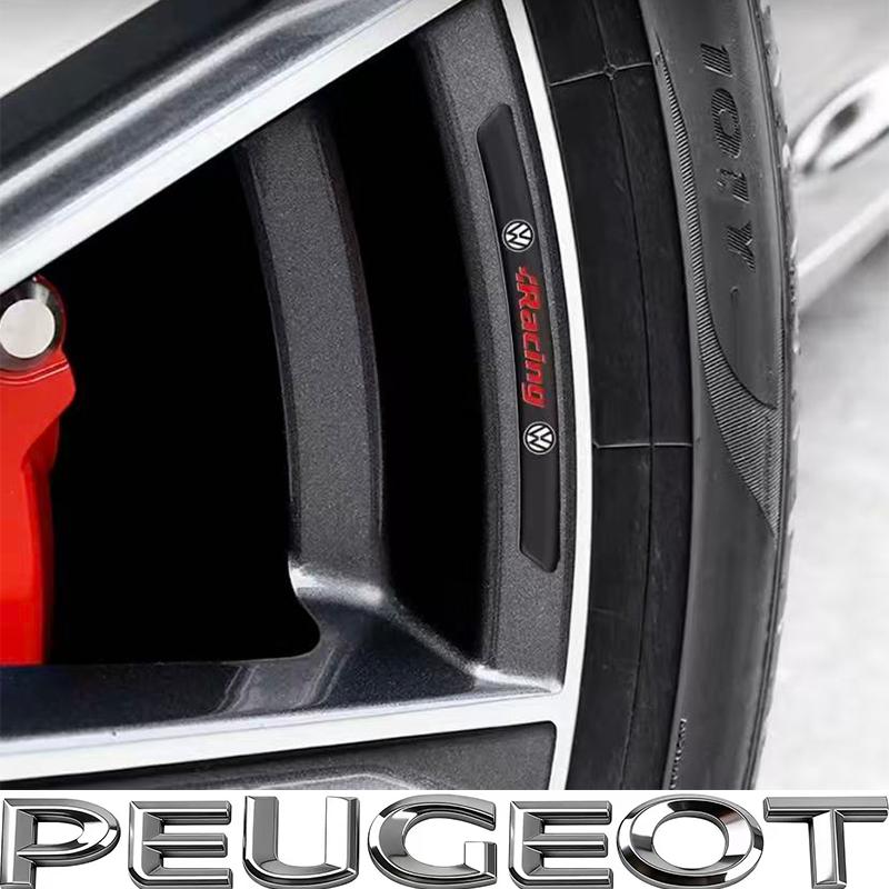 4Pcs Aluminum Car Badge Emblem Wheel Hub Rims Decor 3D Stickers For VW GTI Polo Golf Passat B6 B7 Jetta T-ROC Taigo CC Hub Cap