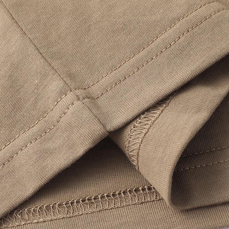 Hengyuanxiang Men's Heavyweight 260g Pure Cotton Long-Sleeve T-Shirt