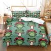 Cottagecore Frog Mushroom 3D Print Bedding Set Includes Duvet Cover + 2 Pillowcases Cute Forest Bedroom Decor For Nature Fans