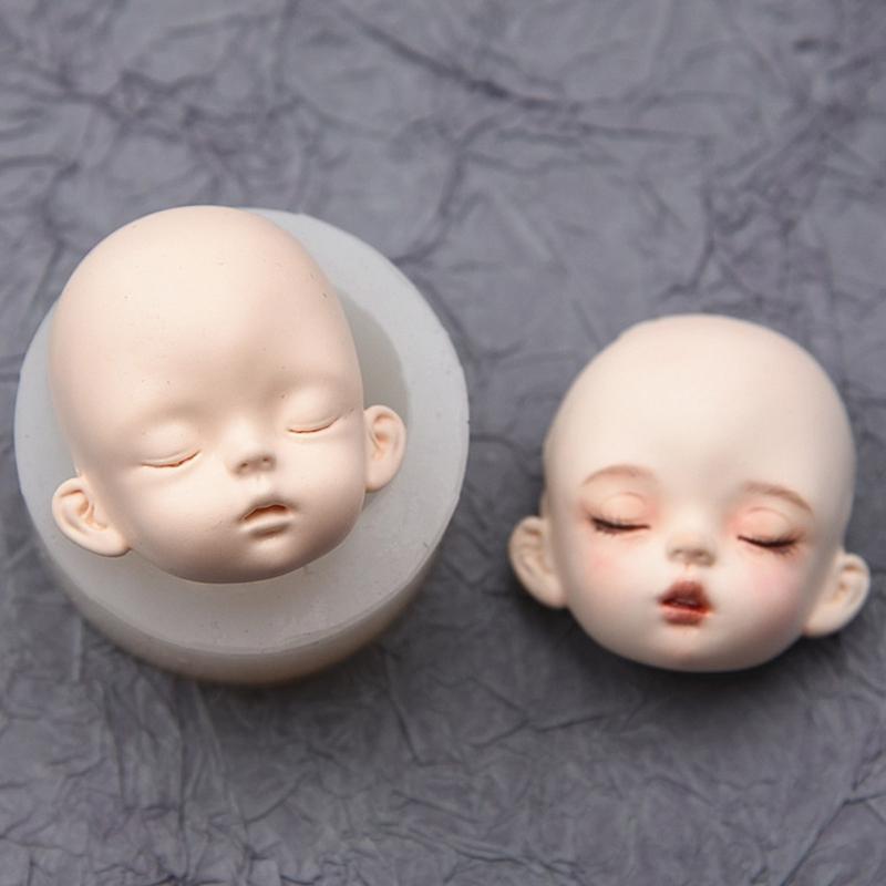Clay Face Mold Fondant Face Mold Silicone Epoxy Handmade Face Cartoon Character Mold Doll Face Garage Kit Mold  Art