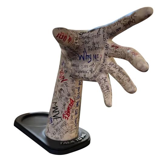 

3D-печатная реплика руки Хэллоуин жуткая статуя руки с основанием смола реалистичный декор руки для дома офиса A