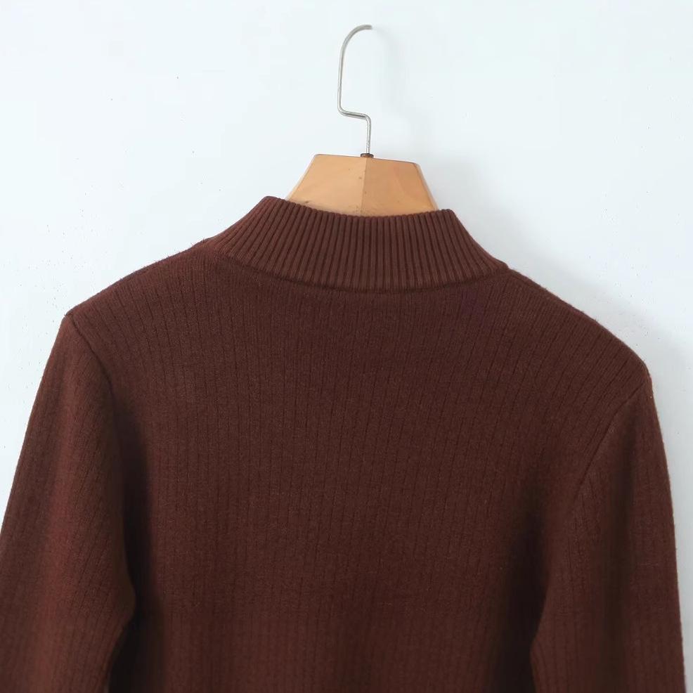 2024 Autumn Women's European & American Style Fleece-lined Warm Pullover Sweater