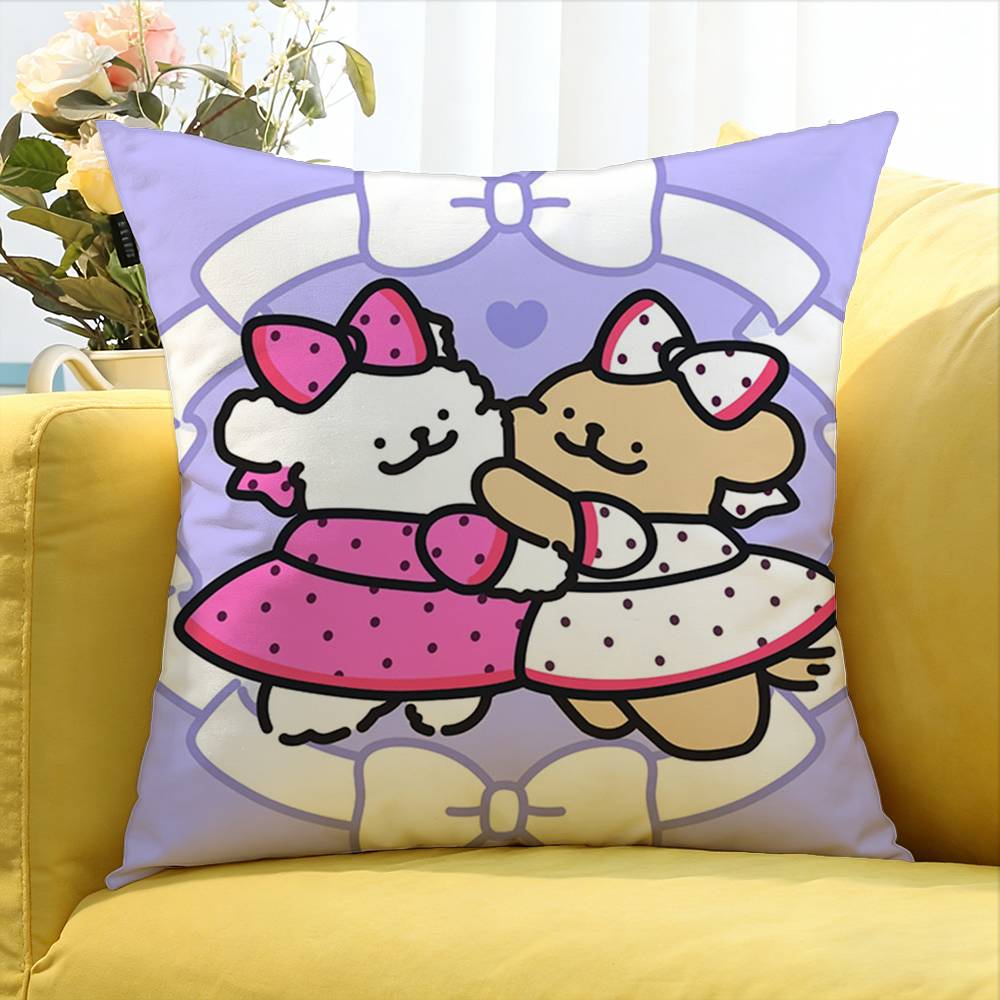 Cute Dog Illustrator Matsui World Various Sizes Square Pillow Case For Car Home Bedchamber Decor