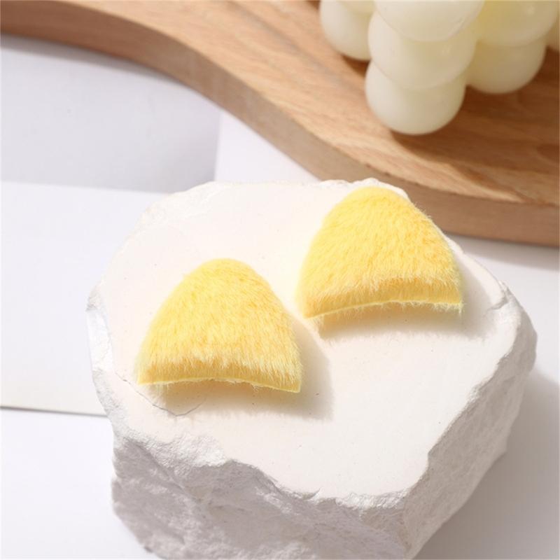10Pcs Furry Kitten Ears Charm Sewing Plush Ears Appliques Assorted Color for Hair Accessories Clothing Embellishments