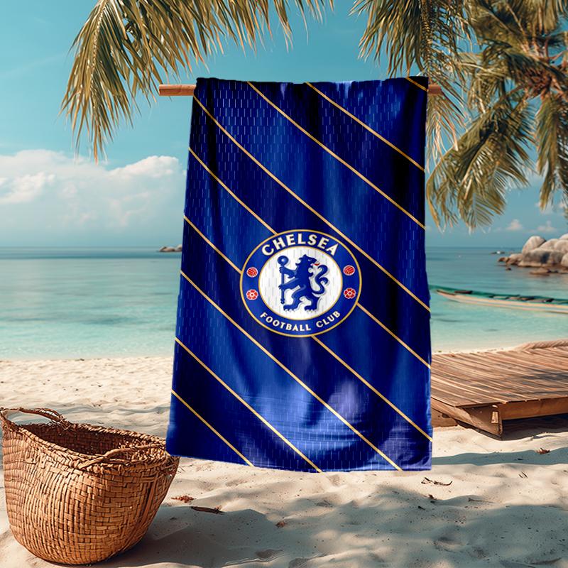 Ultra-Soft Beach Towel with Chelsea Football Club Theme,Ideal for Pool - Camping, Diving - Perfect Travel Essential, Vibrant Beach Towel.