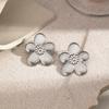 Stainless Steel Petal Earrings: Fashionable Non-fading Light Luxury Flower Dangles In New Chinese Style for Women