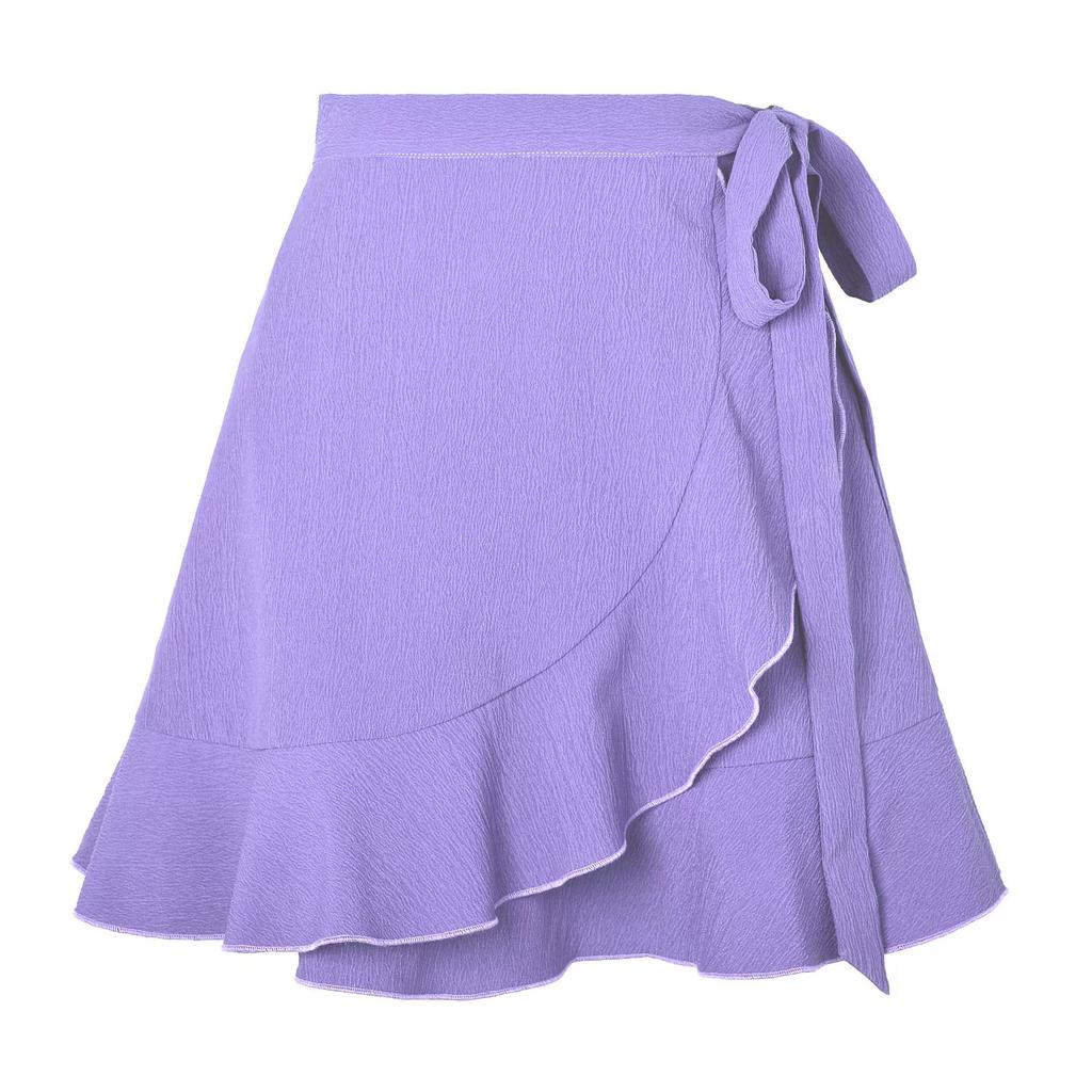 Woman Skirts Harajuku Pure Color with Zipper Skirts Bubble Cloth Falbala Skirts Womens
