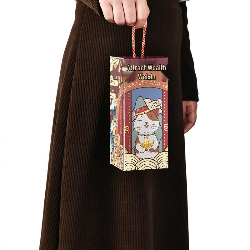 Lykkelig Gullkatt Glasskopp