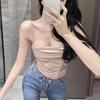 Women's Tops Sexy Hot Satin Undershirt Solid Color Slim Tops Sweet Cool Chain Undershirt