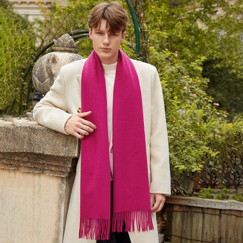 Men's Solid Color Scarf Autumn and Winter New Versatile Wool Scarf Korean Atmosphere Cashmere Scarf Women's Winter Warmth