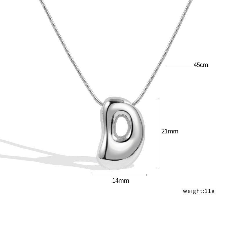 VENTFILLE 925 Sterling Silver 26 Letters Necklace For Women Gift Smooth Cute Balloon Jewelry Accessories Dropshipping Wholesale