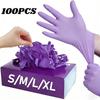 10-100pcs Disposable Purple Nitrile Gloves Latex Free Waterproof Suitable for Kitchen Food Processing Beauty Salon Work Glove