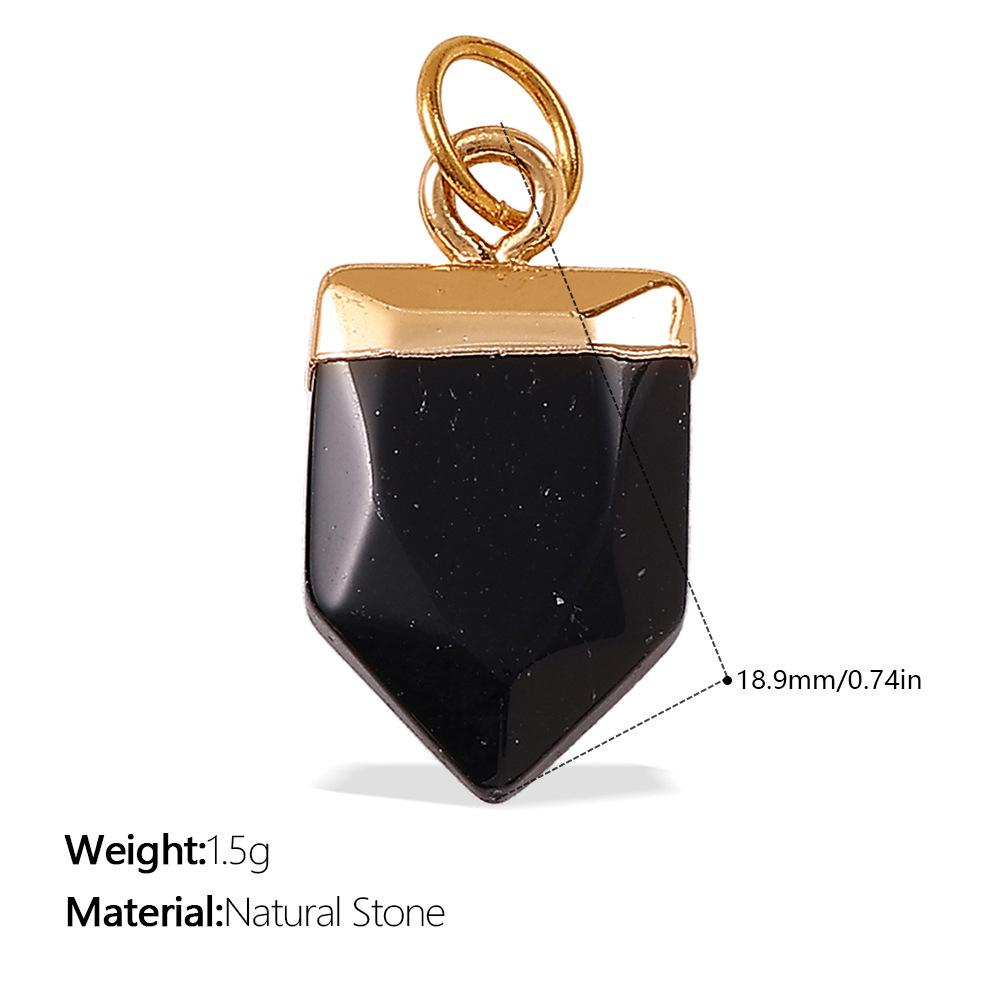 

New Beach Ocean Resort DIY Colored Natural Stone Love Pendant Accessories 18K Gold Plated Jewelry Pendant 2026