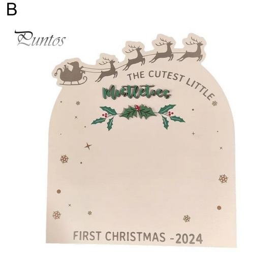 Baby First Christmas Footprint Board Infant Footprint Mistelzweige Holzschild DIY Neugeborene Jungen Mädchen Fußabdruck Kunst Handwerk Board Neue Mama Andenken Geschenk