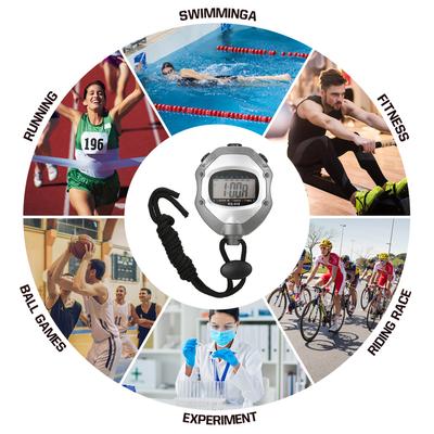 Wasserdichte Stoppuhr, digitaler Hand-LCD-Timer, Chronograph, Sportzähler mit Armband zum Schwimmen
