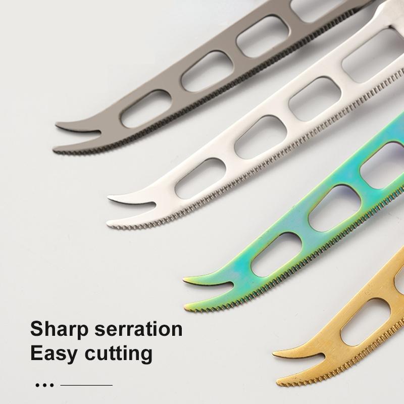 Stainless Steel Butter Knife with Hole Multifunctional Cheese Dessert Jam Knife Cutlery Tool Kitchen Toast Bread Knife