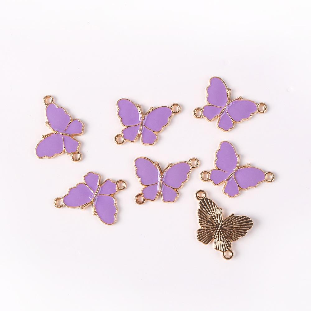 Legierung Doppelt Hängend Tropföl Schmetterling Anhänger Diy Halskette Ohrringe Ohrringe Herstellungsmaterial Schmetterling Anhänger Zubehör