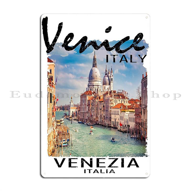 

Venezia Italia Venezia Italy Venice Vintage Metal Sign Wall Cave Bar Kitchen Kitchen Personalized Tin Sign Poster 20x30cm（7.8x11.8inch）