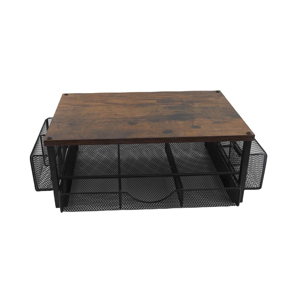 2 Tier Computer Stand Riser Modern Minimalism Ergonomic Computer Riser Desk with Drawer 2 Pen Holders for Supplies