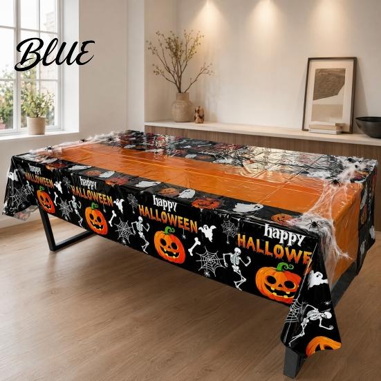 Waterproof Tablecloth Happy Party Table Pumpkin Ghost Tablecloth Spooky Halloween Disposable Skeleton Holiday Cover
