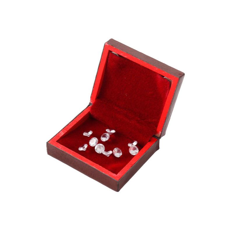 

Doll House Decorative Miniature Vintage Jewelry Case, 1:12 Scale Model Toys, Mini Wooden Accessories