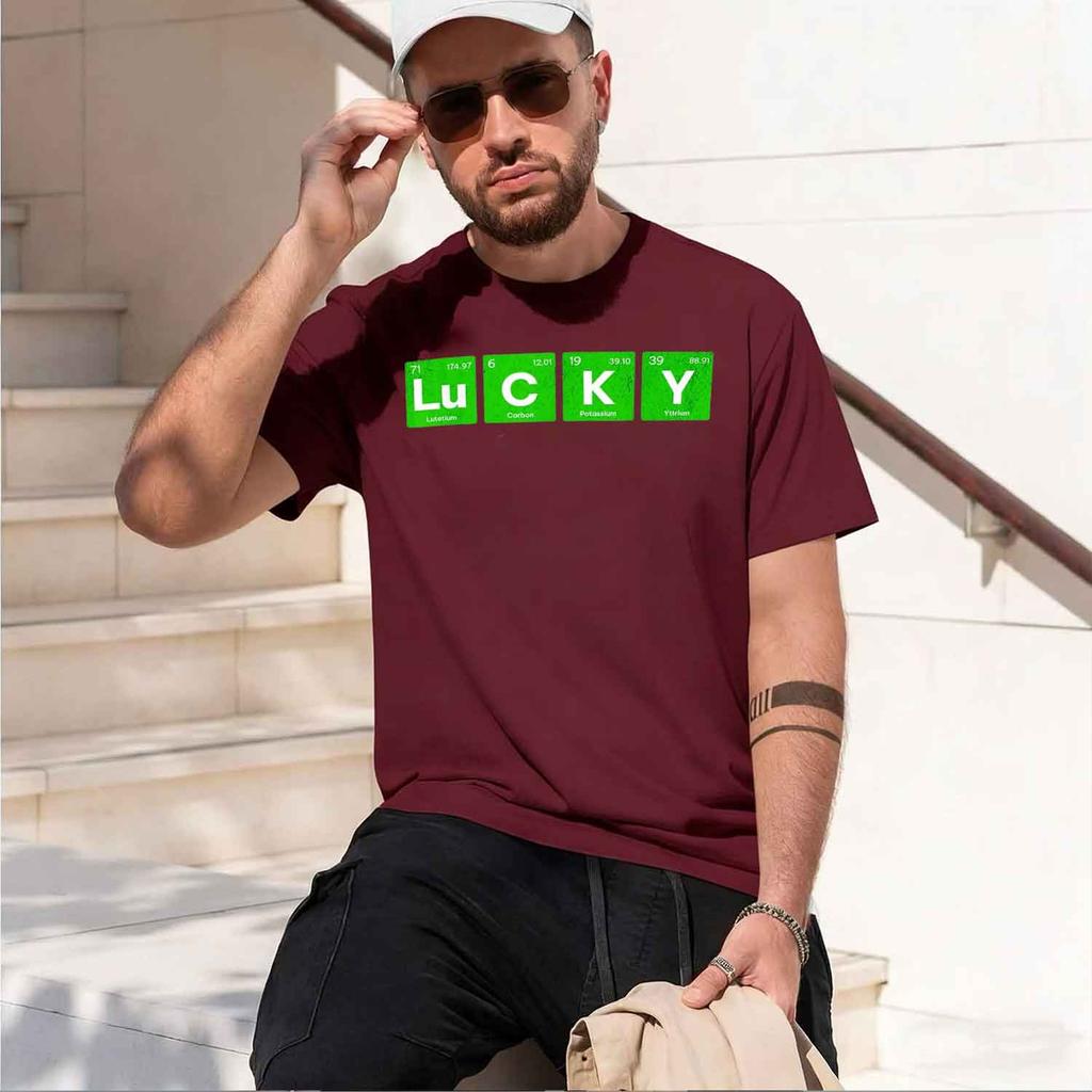 Lucky Period Table Funny Science Tshirt Unisex Summer Streetwear Grh T Shirts Camiseta Hombre 2026 New Model Shortsleeve Crewn