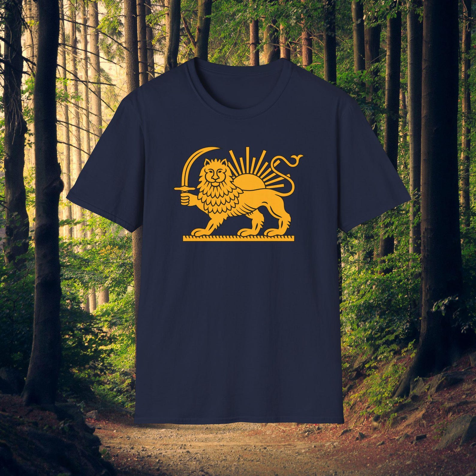 Lion and Sun Shirt, Persian Flag, Shiro Khorshid, Unisex Cotton Tee L