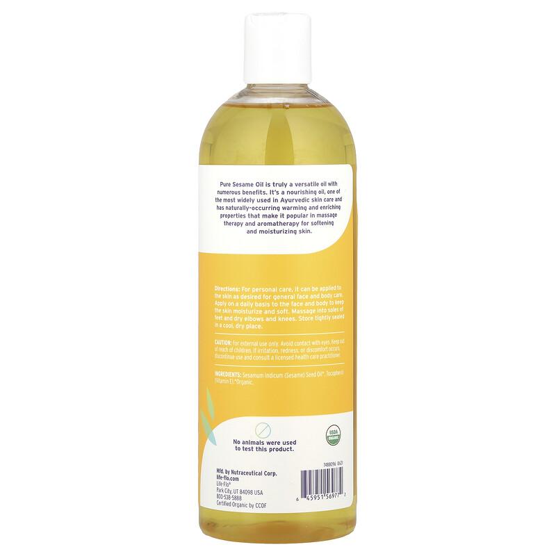Organic Pure Sesame Oil, 16 Fl Oz (473 Ml)