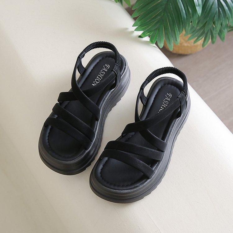 With Skirt Platform Sandals Women's Summer 2025 New Wear Versatile Soft Sole Not Tired Feet with Skirt Roman Shoes