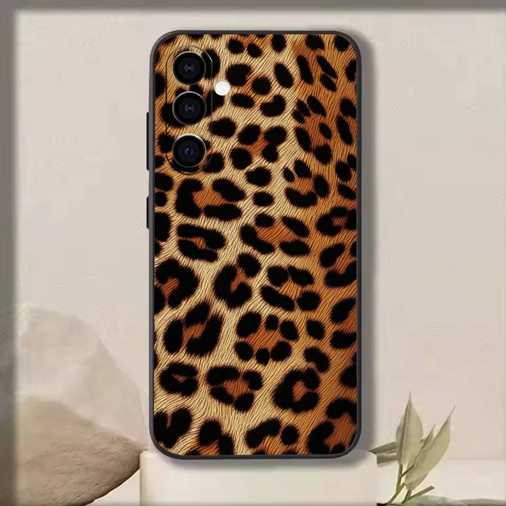 Leopard Print Tiger Skin Phone Case For Samsung Galaxy A73,A72,A71,A70,A53,A52,A51,Others Soft Black Cover