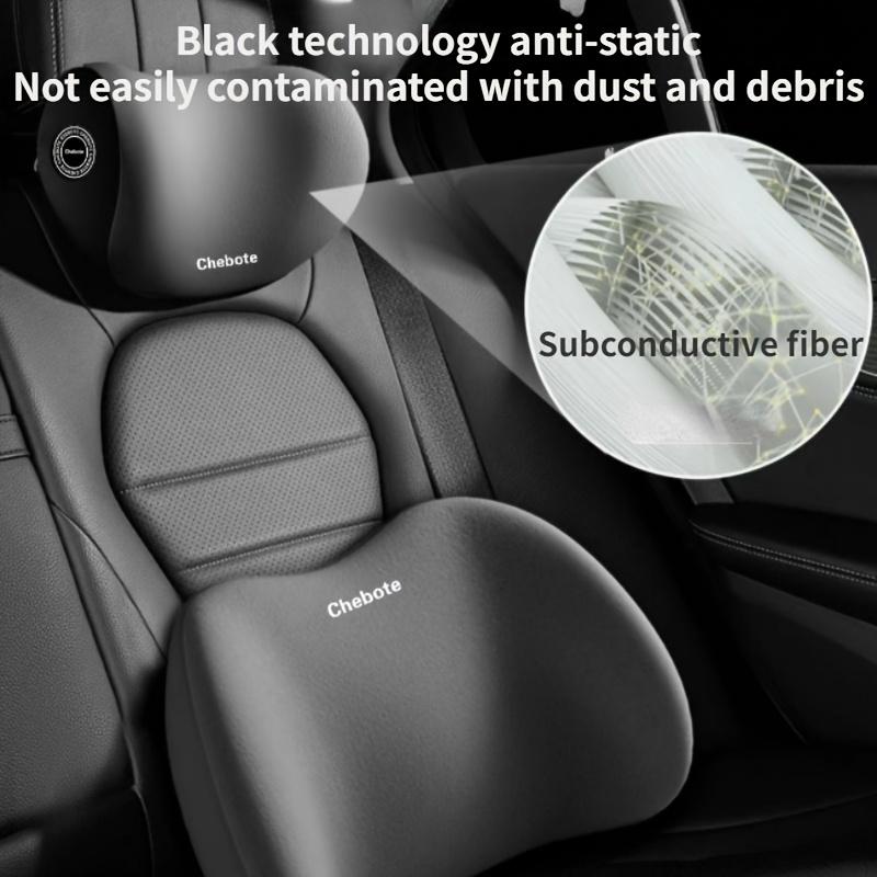 2pcs Ergonomic Car Seat Neck and Lumbar Support Pillow Set - 2-in-1 Sponge Rubber Cervical Support with Adjustable Backrest Pillow for Long Drives