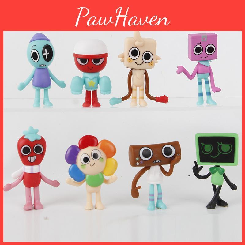 Delightful Dandy World Rhythm Box Collectible Figurines Set Of 8 Pvc Toys For Kids