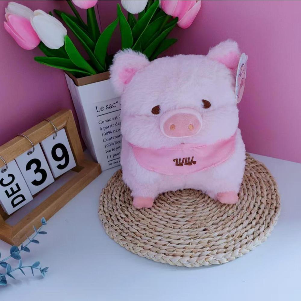

New Lulu pig doll plush toy small pink pig doll super soft cute ornament gift 22cm