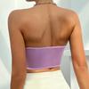 Diamond-Shaped Shiny Tube Top: Navel-Baring, Backless, Fishbone Vest