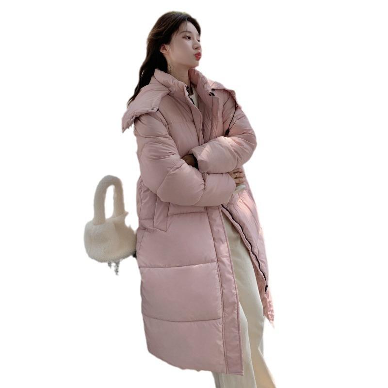 Down Cotton-padded Clothes for Women's Winter New Over-the-knee Cotton-padded Jackets Medium and Long Thickened Coats