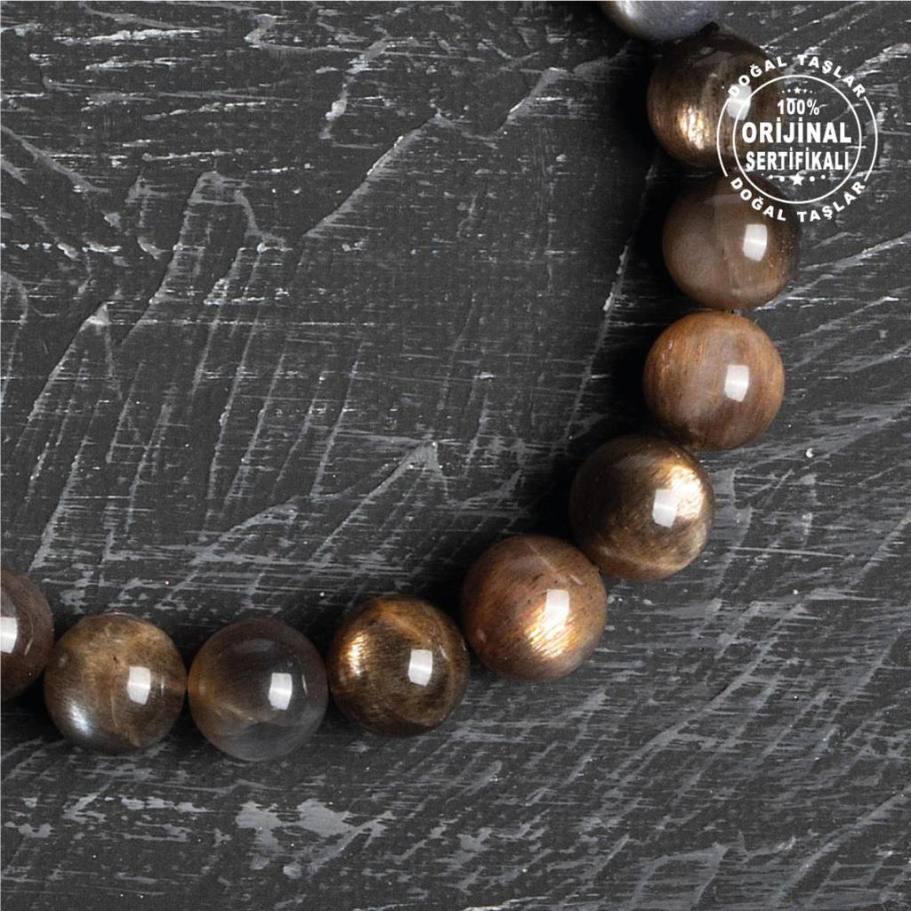 Certified Original Premium Black Moonstone Natural Stone Bracelet