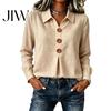 Leichte Atmungsaktive Oberteile Damen Knopfleiste Hemdbluse, Langarm V-Ausschnitt Locker Fließend Knitterarm Plus Size Sommerblusen Tunika