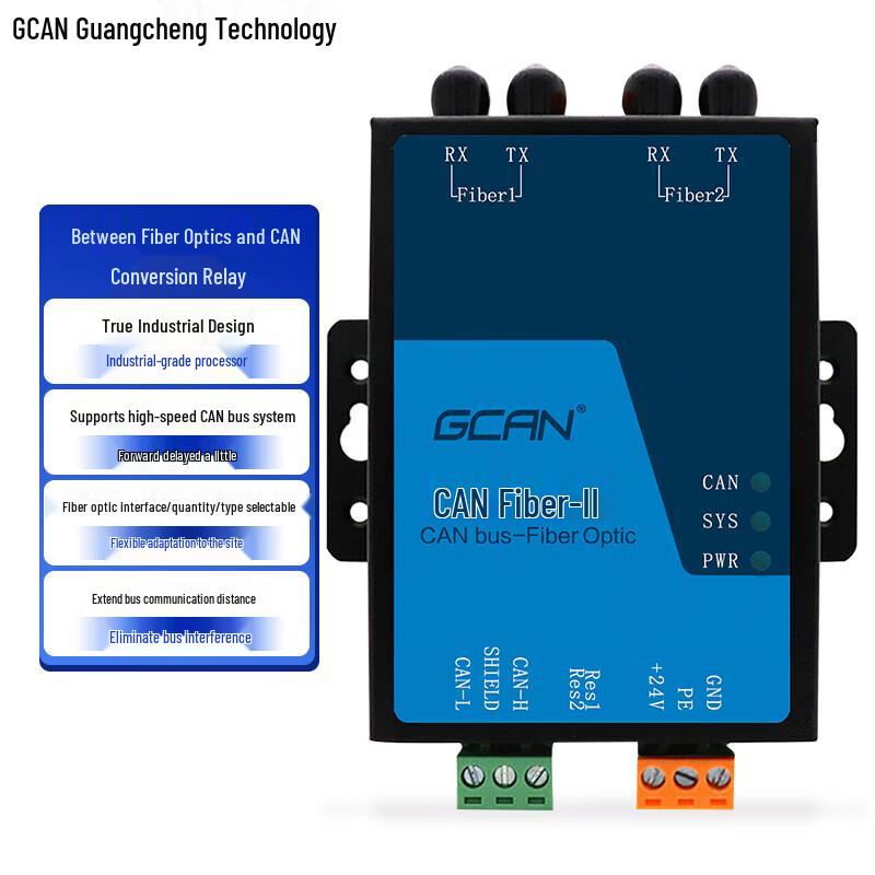 GCAN-208-1 PRO CAN Bus To Fiber Optic Converter