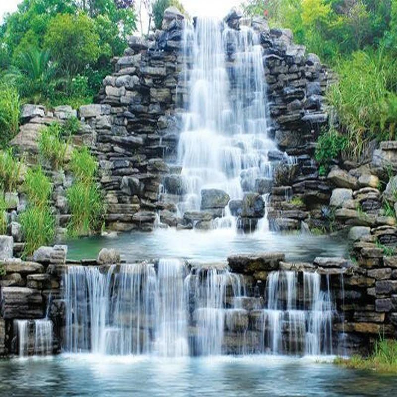 3d Photo Wallpaper Natural Mural Waterfalls Pastoral Style 3d Wall Papers Living Room Sofa Backdrop Wall Murals Decor